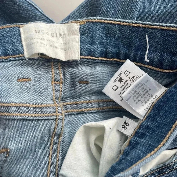 McGuire Majorelle Flare Jeans Distressed Raw Hem Oceana Wash Size 28 - Picture 8 of 8